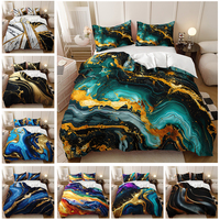 Housse de couette en tissu microfibre vintage imprimé en 3D, écologique, tendance pour la chambre à coucher, vente en gros, ensemble de literie 3 pièces