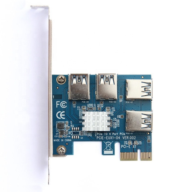 PCI-E to PCI-E Adapter 1 Turn 4 PCI-Express Slot 1x to 16x USB3.0 Special Riser Card Extender PCIe Converter