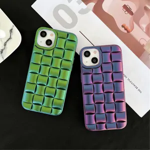 Yaratıcı funky renkler serin telefon iphone kılıfları 13 14 pro max 3d ızgara dokuma sihirli küp tasarım telefon arka kapak kılıf