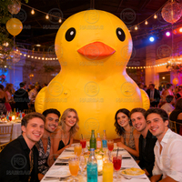 Canard gonflable géant en caoutchouc jaune personnalisé avec logo, modèle de dessin animé flottant pour parc aquatique, canard à bascule gonflable géant