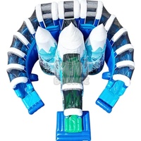 Toboggan gonflable double montagne enneigée de 30 pieds - Matériau PVC pour usage domestique et commercial