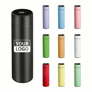 กระติกน้ำเก็บความร้อนสุญญากาศสแตนเลสสตีล 500 มล. แบบมีโลโก้สั่งทำ  กระบอกน้ำเก็บอุณหภูมิอัจฉริยะ ดีไซน์คลาสสิก - Product Image 6