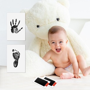 <span class=keywords><strong>Kit</strong></span> d'empreintes de mains et de pieds pour bébé, tampons sans encre non toxiques et sûrs pour nouveau-né, patte d'animal familier, souvenirs, cadeaux - Product Image 2