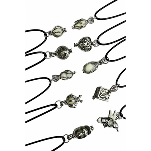 Kalung Liontin Manik Batu Vintage Bercahaya dalam Gelap, Liontin Kandang, Tali Lilin Hitam, Gaya Bohemian, Hadiah Perhiasan untuk Pria Wanita - Product Image 1