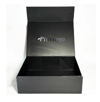 Emballage en carton recyclé écologique avec logo, fermeture magnétique, boîte cadeau en papier noir personnalisée pour chaussures, doublure en éponge