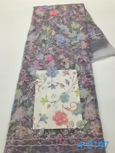 Bán Buôn Tùy Chỉnh Thêu Ren Sequin Ăn Mặc Hoa Hạt Vải Với Hạt Thêu Ren Vải Cho Đảng Wedding Dress - Product Image 3