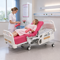 Lit d'accouchement électrique avec roulettes pivotantes, lit gynécologique pour soins post-partum, pour la salle de maternité de l'hôpital