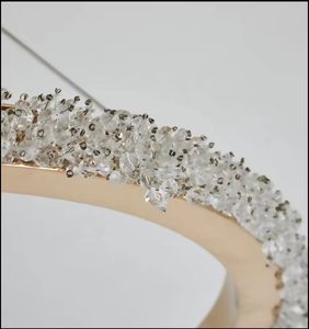 New Designer Gold <b>Crystal</b> Double Circle LED <b>Crystal</b> Villa Pendant <b>Lights</b> Luxury Modern Gold <b>Chandelier</b> - Product Image 4