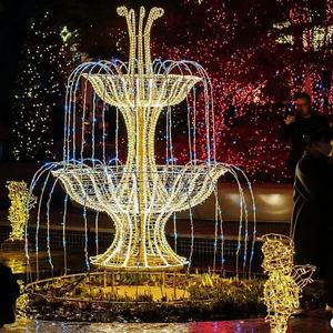 Grande Fontaine Lumineuse 3D à LED, Motif IP65, Couleurs Personnalisables pour Affichages Commerciaux Extérieurs <span class=keywords><strong>de</strong></span> <span class=keywords><strong>Noël</strong></span> et <span class=keywords><strong>de</strong></span> Fêtes - Product Image 1