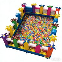 Château gonflable commercial à louer pour événements, avec blocs de construction, toboggan et système de gonflage à air