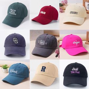 Gorra de Béisbol Vintage de Algodón Dobby de Color Sólido, Estilo Deportivo Urbano, con Bordado de Patas de Perro, Hojas, Leopardo, Lunares, Letras, Argyle y Frutas - Product Image 6