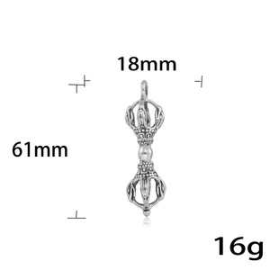 Pendentif Vajra en acier inoxydable, creux, à thème géométrique, collier unisexe pour tous les jours - Product Image 4