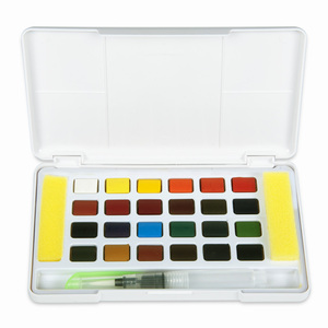 BeCreative – Kit de Peinture à l'<span class=keywords><strong>Aquarelle</strong></span> Solide 24 Couleurs Personnalisables, <span class=keywords><strong>Prix</strong></span> de Gros, avec Pinceau à Eau et Bloc de Dessin - Product Image 3