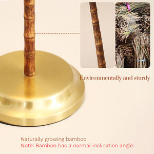 प्राकृतिक बांस के सहरहित नेतृत्व वाले फार्महाउस टेबल लैंप 5000 माह रिचार्जेबल बैटरी ई 14 बल्ब का कवर रिमोट होम - Product Image 2