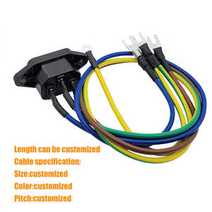 3 Cores C14 Ring Terminal Cable PVC Jacket 3pin Power Socket Cord Wiring <b>Harness</b> Ac Cable Power Extension Cable - Product Image 3