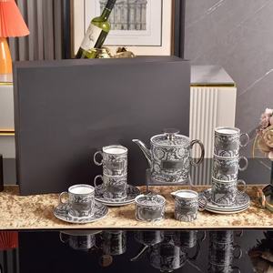 Vente en gros de tasses à café légères de style européen avec os doré série Chine café domestique de style britannique - Product Image 2