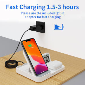 เครื่องชาร์จไร้สาย 3 in 1 ขาตั้งชาร์จเร็ว 15W สําหรับ <span class=keywords><strong>iPhone</strong></span> <span class=keywords><strong>11</strong></span> XS XR X 8 - Product Image 6