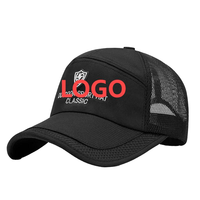 Malla negra ajustable 7 paneles 100% poliéster Snapback gorra de béisbol de moda para hombre camionero deportes Casual sombrero de viaje