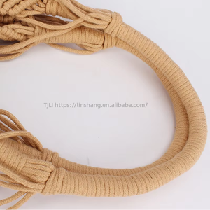 New Trendy Women's Open PU Tassel Shoulder Woven <b>Bag</b> Handmade <b>Net</b> Beach Holiday Spring Tanjing - Product Image 2