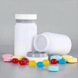 Manufacture 120cc PET packaging container 150ml -500ml White high quality <b>plastic</b> <b>jars</b> with double layer PP caps - Product Image 1