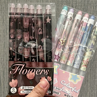 Stylo Gel Rétractable Effaçable Pointe ST 0,5 mm Thermosensible à Clic, Stylo Neutre Mignon Dessin Animé Papeterie Étudiant Bleu