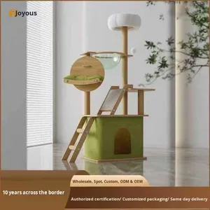 บ้านต้นไม้แมวหรูหราแบบขายส่ง คอนโดแมวหลายชั้น ที่นอนแมว ต้นไม้ลับเล็บแมว ผ้ากำมะหยี่ ถอดออกได้ ปลอดภัย ทนทาน - Product Image 5