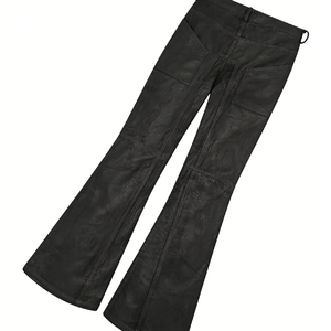 Jean Salati Punk pour Hommes – Pantalon en Denim Évasé Vintage Ciré <span class=keywords><strong>Taille</strong></span> <span class=keywords><strong>Basse</strong></span> Style Streetwear Hip Hop – Jean Empilé Personnalisé par le Fabricant - Product Image 3