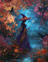 CHENISTORY Peinture par numéros DIY, motif Sorcier d'Halloween, pour adultes, cadeau DIY, tableau mural, décorations pour la maison