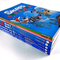 Lot de 8 bandes dessinées illustrées en couleur 3-en-1 Les Schtroumpfs – Livres d'histoires illustrés pour l'apprentissage précoce de l'anglais, reliure piquée à cheval, impression offset