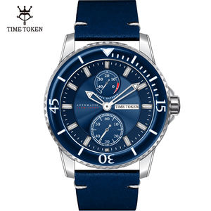 TIME TOKEN Miyota Mouvement Ceinture 40mm Hommes <span class=keywords><strong>Montre</strong></span> Simple <span class=keywords><strong>GShock</strong></span> Montres Original Chronographe Automatique Mécanique <span class=keywords><strong>Montre</strong></span> Pour Hommes - Product Image 2