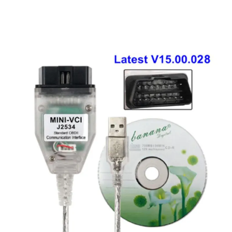 Dernière Interface MINI VCI pour TOYOTA TIS Techstream MINI-VCI FT232RL puce J2534 OBD2 câble de Diagnostic