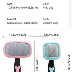 Factory Wholesale Stainless Steel & PP Material Self-Cleaning Slicker <b>Brush</b> Sustainable Cat <b>Dog</b> Pet Hair Grooming <b>Shedding</b> Tool - Product Image 2
