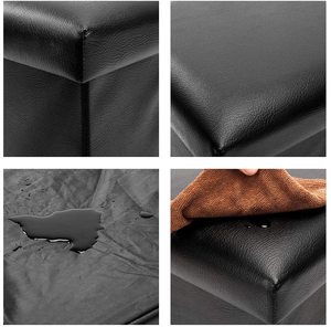 Gấp hộp lưu trữ nhà máy Outlet Multi-Màu sắc hình chữ nhật da ráp Ottoman băng ghế dự bị 30inch phẳng có thể gập lại lưu trữ phân - Product Image 6