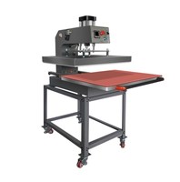 Presse à chaud pneumatique double station semi-automatique grand format pour transfert thermique et sublimation sur T-shirts