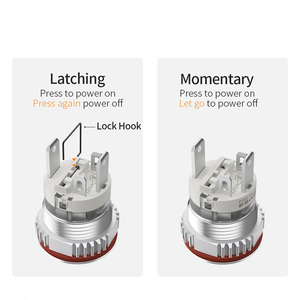 LANBOO 16mm 16A High Current Metal <strong>Push</strong> <strong>Button</strong> <strong>Switch</strong> 1NO <strong>Ring</strong> Light and <strong>Ring</strong> + Power Light Momentary/Latching Optional - Product Image 6