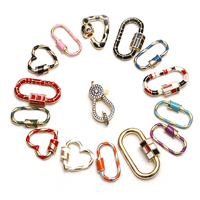 Lancui Autres accessoires de mode Breloques en cuivre Fermoirs ovales à vis en émail pour la fabrication de bijoux DIY