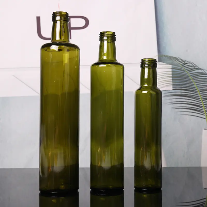 زجاجة زيت زيتون فارغة باللون الأخضر الداكن 250 مل 500 مل 750 مل 1000 مل بسعر الجملة