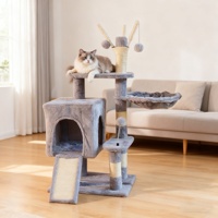 Fournitures d'usine en gros : Arbre à chat en sisal et bois, design minimaliste et écologique, pour chats de grande taille, avec panier en peluche à empreinte réduite