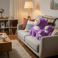 Prix promotionnel – Peluche monstre à poils longs de 8/13/18 pouces, jouet créatif monstre aux grands yeux, animal en peluche doux, vente en gros