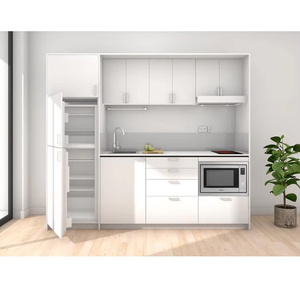 Mobili Moderni per Cucinotto Piccolo Tutto in Uno, Mini <span class=keywords><strong>Cucina</strong></span> Modulare Prefabbricata in PVC per Appartamenti e Camere d'Albergo - Product Image 1