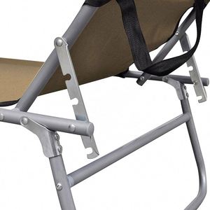 Chaise longue pliante simple avec protection solaire et toit, pour jardin et loisirs, respirante, pliable, réglable, avec structure en acier - Product Image 3