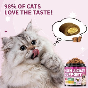 Friandises croquantes et crémeuses pour la santé de la peau et du pelage des chats avec des oméga 3 6 9, vitamines C E, <span class=keywords><strong>biotine</strong></span>, compléments alimentaires pour la santé des animaux de compagnie, chats - Product Image 2