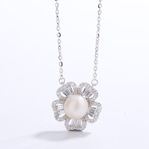 Collar de Plata S925 con Perla de Agua Dulce en Forma de Corazón y Colgante con Circonitas, Joyería Romántica para Mujer - Product Image 2