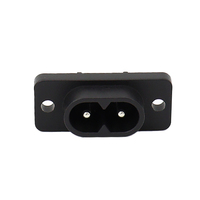 Prise d'alimentation AC006 à visser sur bride, 2,5 A 250 V, deux versions : base plate et corps haut, avec broches à souder, connecteur d'alimentation CA