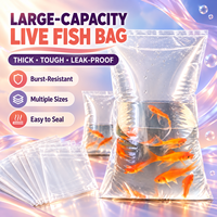 Sac pour poissons vivants 180μm, vente en gros directe usine, pochette d'emballage transparente 25*35 pour tous types d'espèces aquatiques