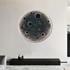 3D Ay Rölyef LED Lamba El Boyaması Oturma Odası Giriş Duvar Lambası Duvar Resmi Tek Parça Ay Dekorasyonu Duvar Sanatı Tablosu - Product Image 4