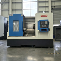 Tour CNC à banc incliné de haute précision TCK550Y avec fonction axe Y, centre de tournage horizontal pour pièces métalliques complexes