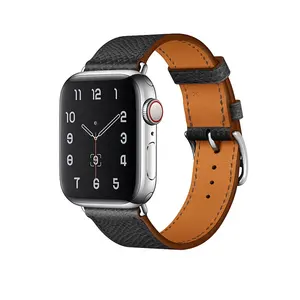 Atacado pulseiras de maçã-Pulseira de couro legítimo para apple watch, pulseira smart em couro legítimo para apple watch 38/40 de 42/44mm