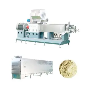 Double-screw Nutritional Baby Food and Halal Ingredients Cereal Instant Porridge Processing Line Extruder Dryer and 2D Blender