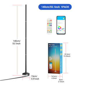 Lámpara de Pie LED Inteligente RGBIC DayBetter, Moderna, para Interiores, 16 Millones de Colores DIY, Sincronización con Música, de Plástico, para Dormitorio, Sala de Estar, San Valentín - Product Image 2